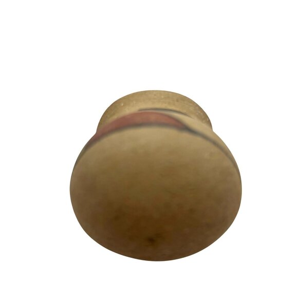 Vintage Handmade Miniature Clay Pot Geometric Painted Design Rounded Bottom - Picture 5 of 8